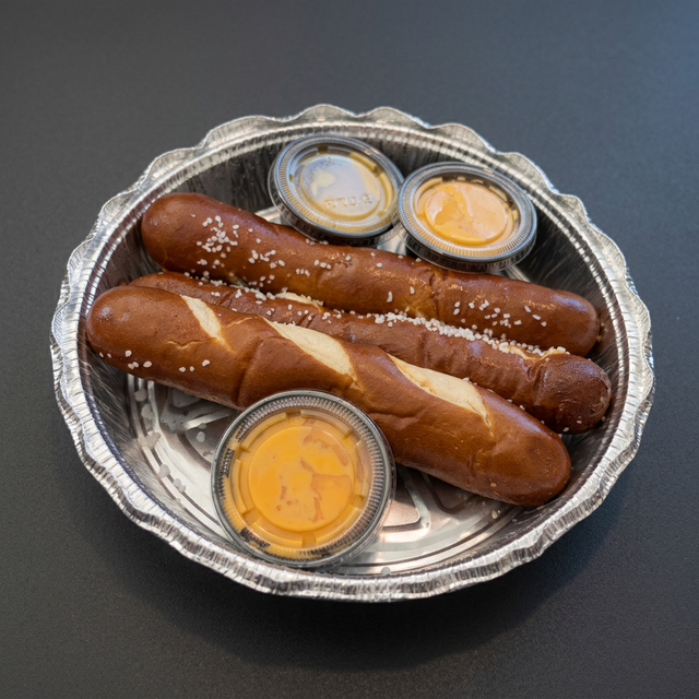 WARM PRETZEL DIPPERS.